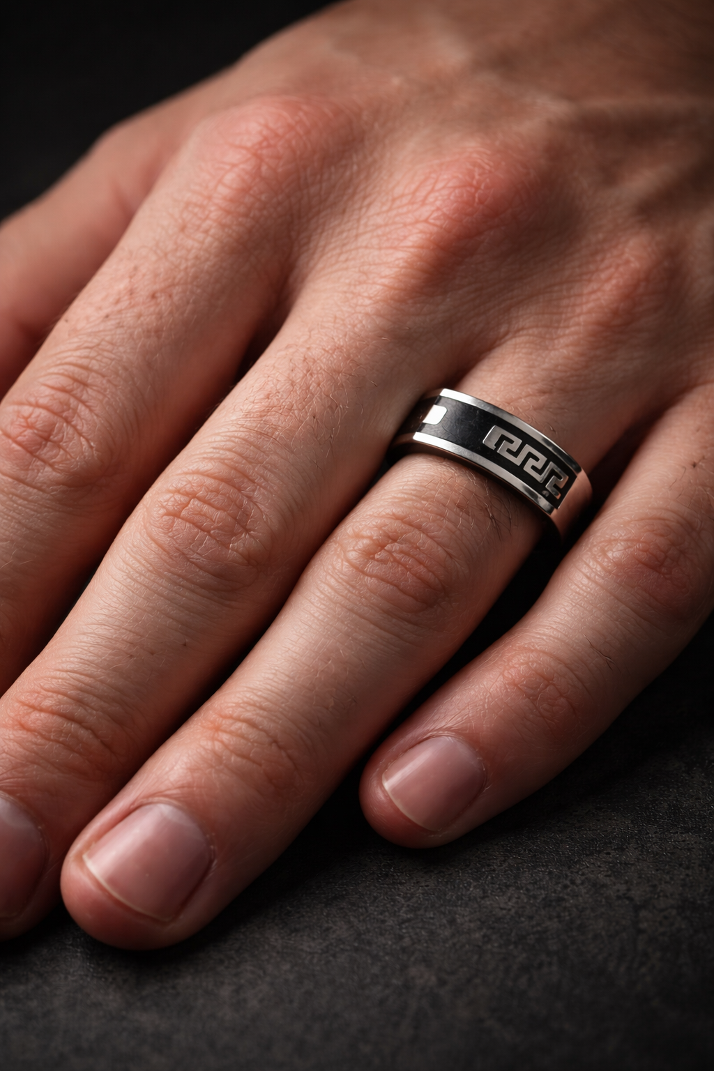 Onyx Key Signet Ring