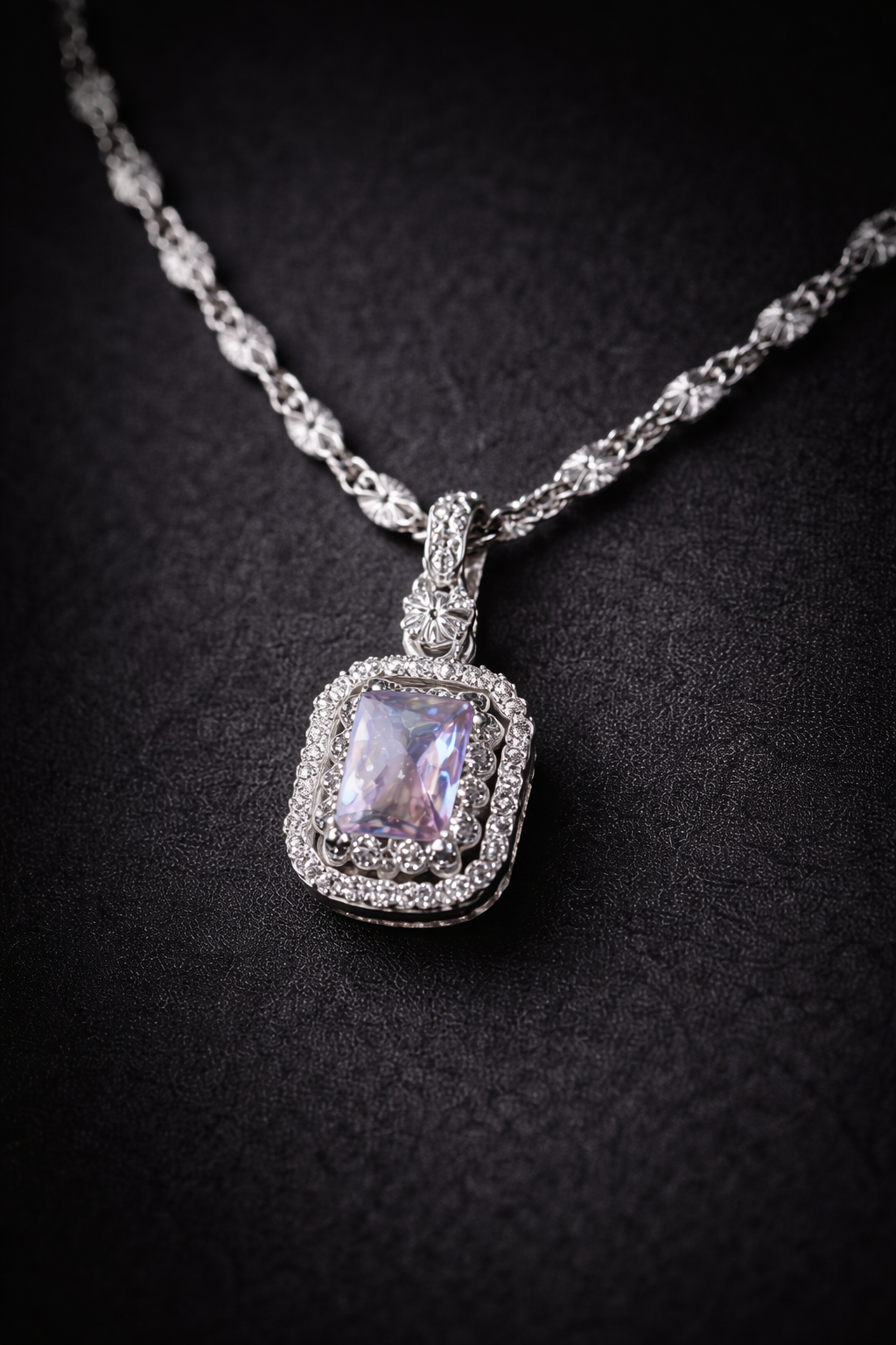 Lilac Halo Pendant Necklace
