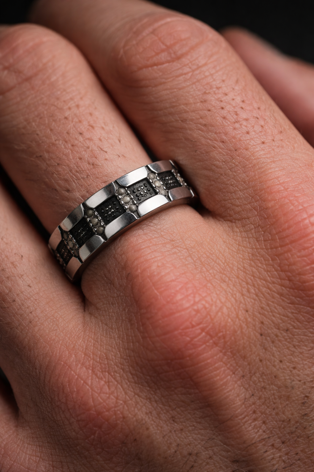 Industrial Pavé Band Ring