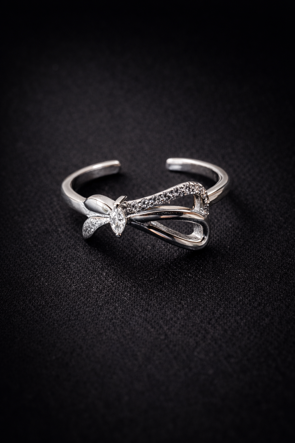 Pavé Bow Open Ring