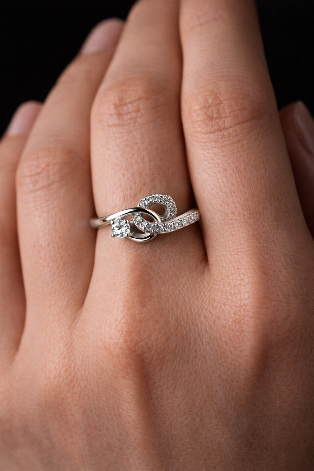 Pavé Loop Adjustable Ring