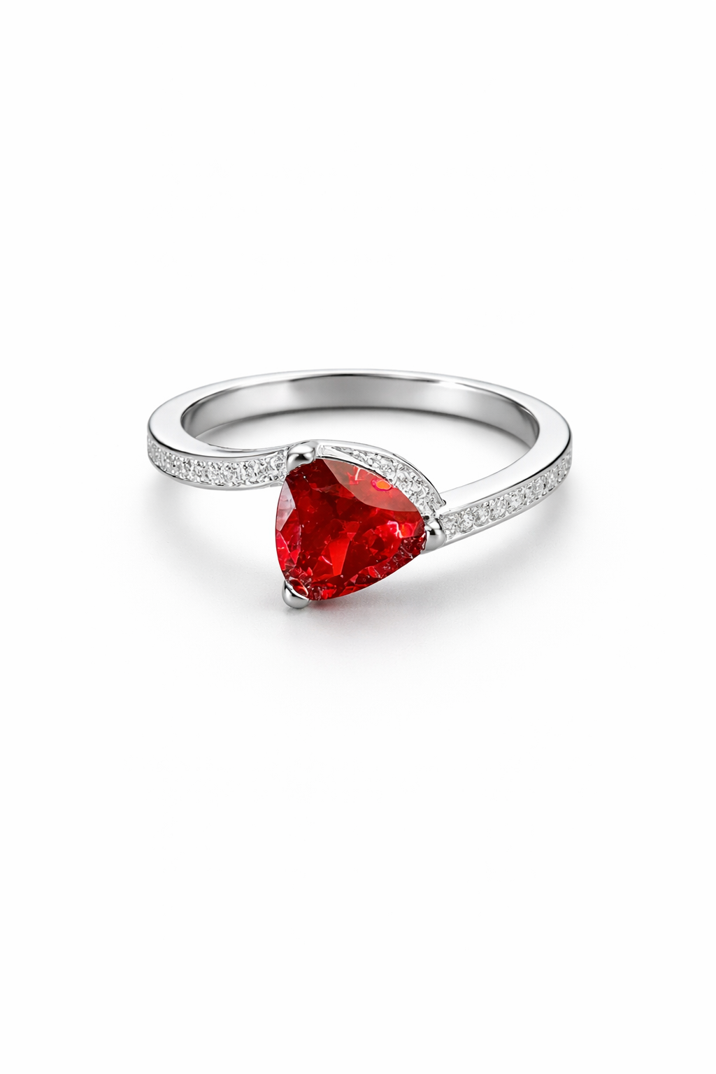 Scarlet Heart Pavé Ring