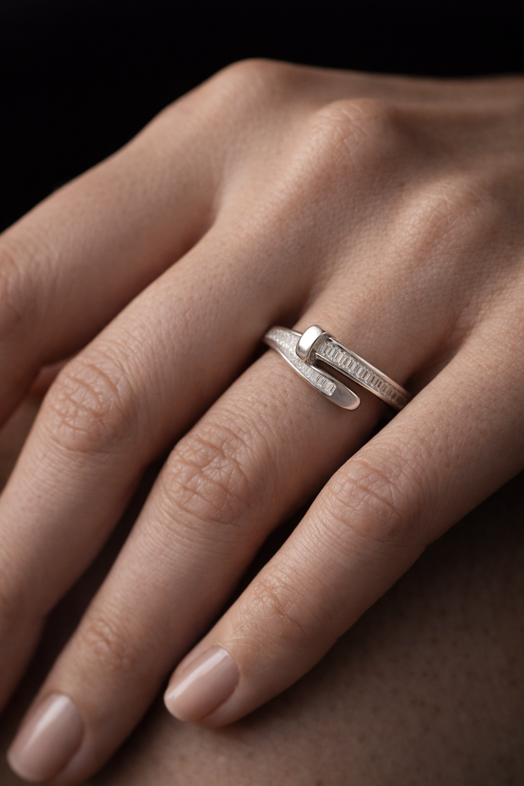 Baguette Wrap Adjustable Ring