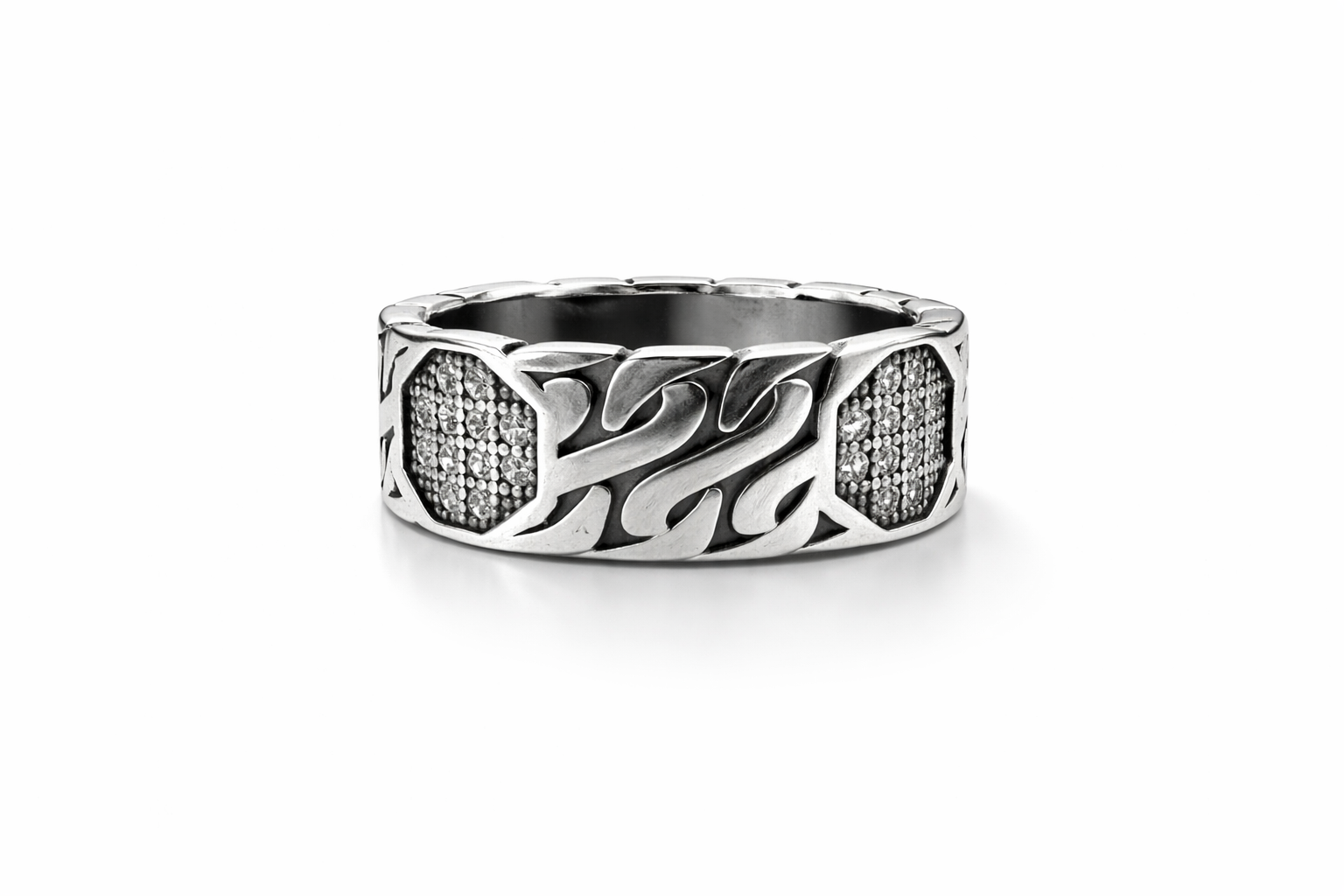 Iced Cuban Edge Ring