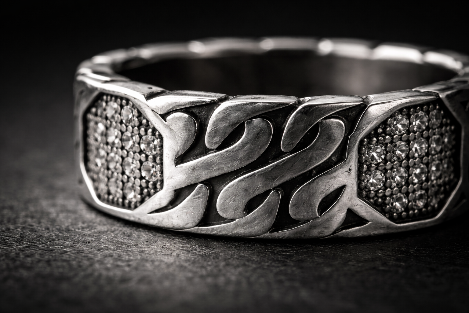 Iced Cuban Edge Ring