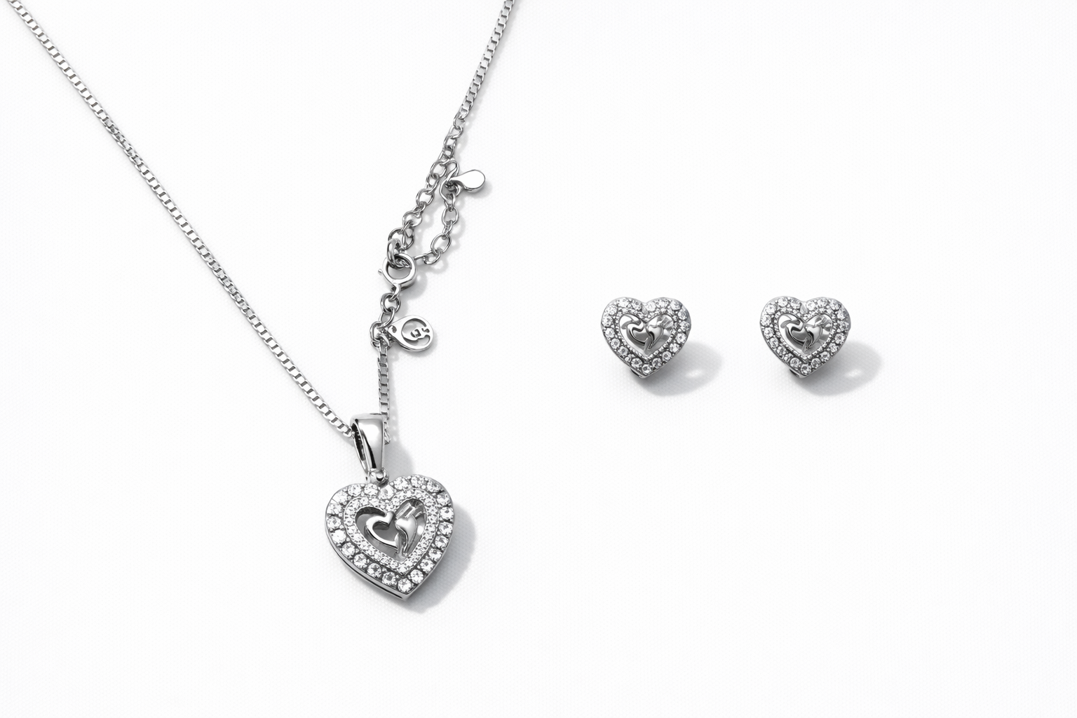 Pavé Heart Jewelry Set