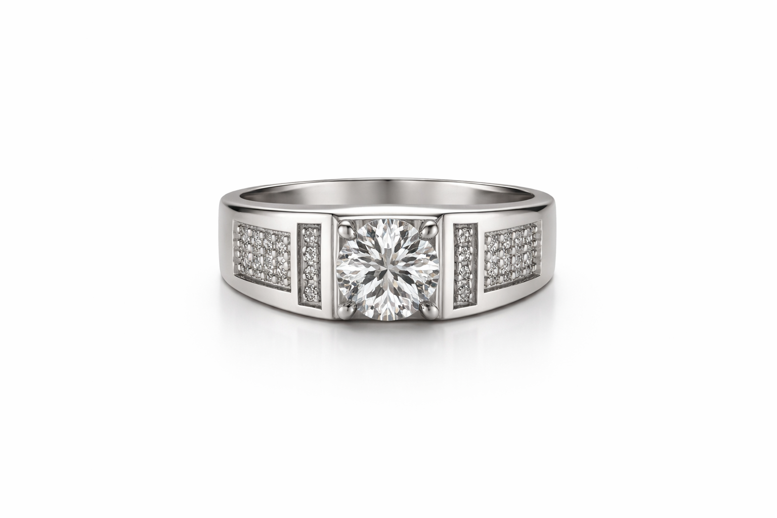 Solitaire Pavé Statement Ring
