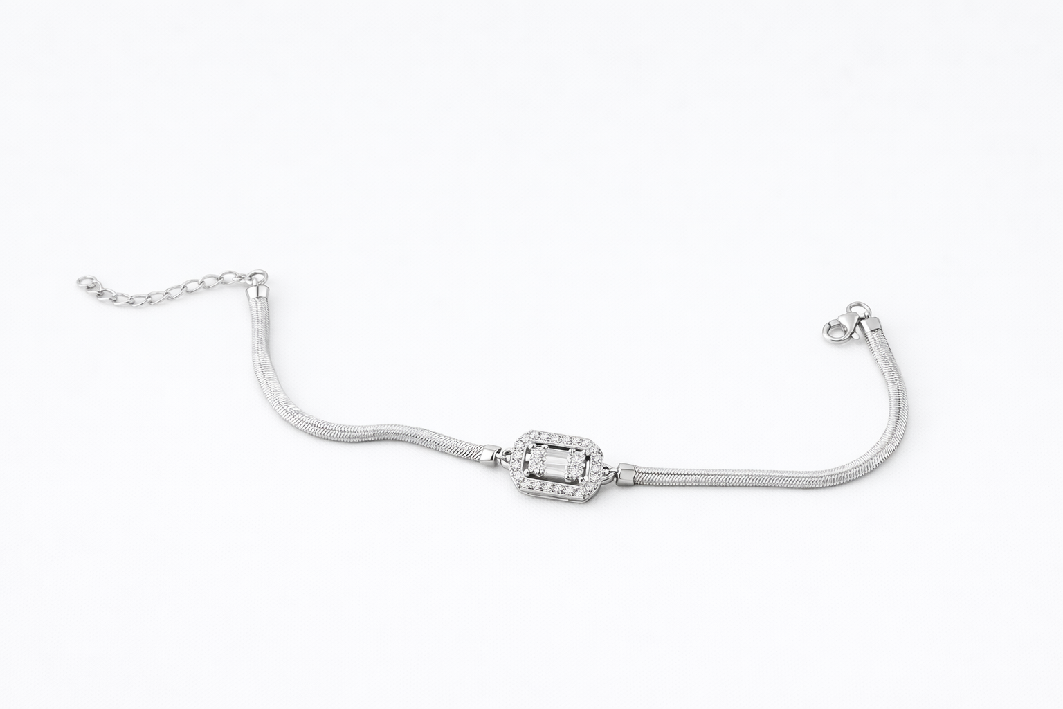Rectangular Pavé Chain Bracelet