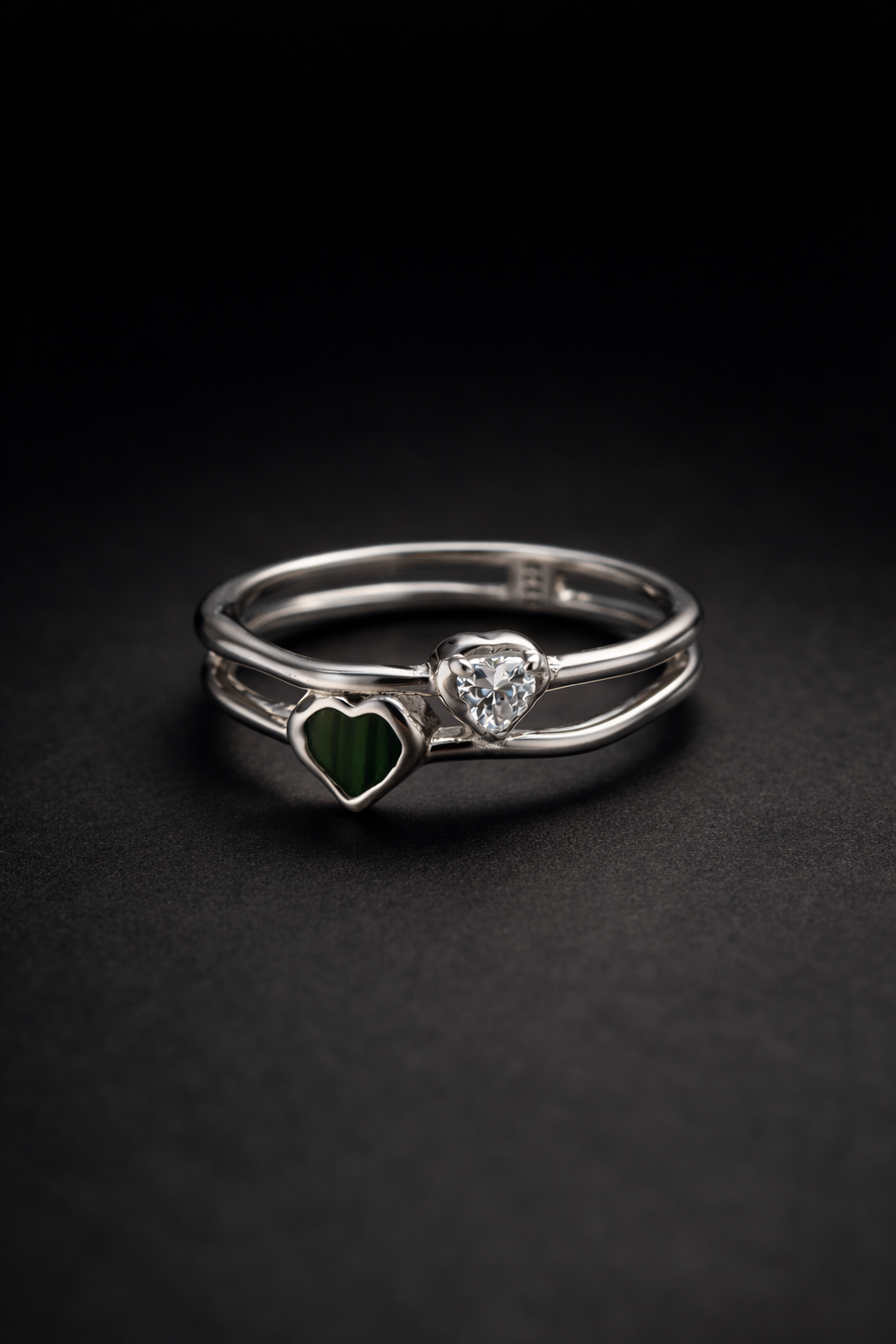 Dual Heart Adjustable Ring