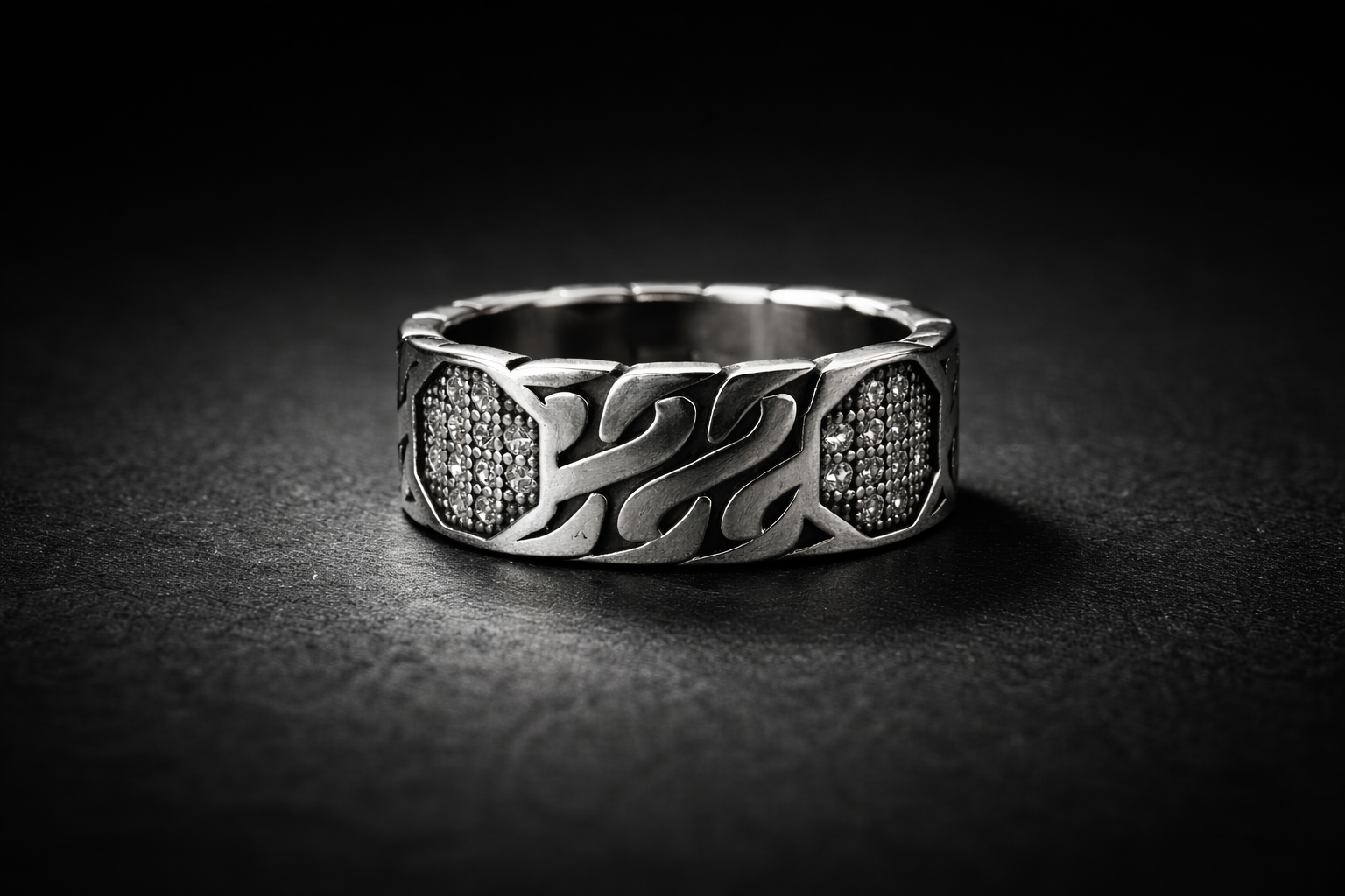 Iced Cuban Edge Ring