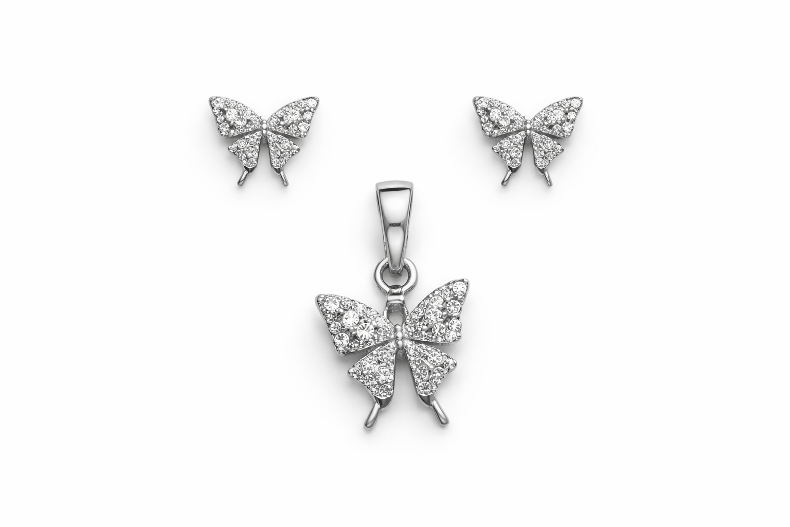 Crystal Bow Jewelry Set