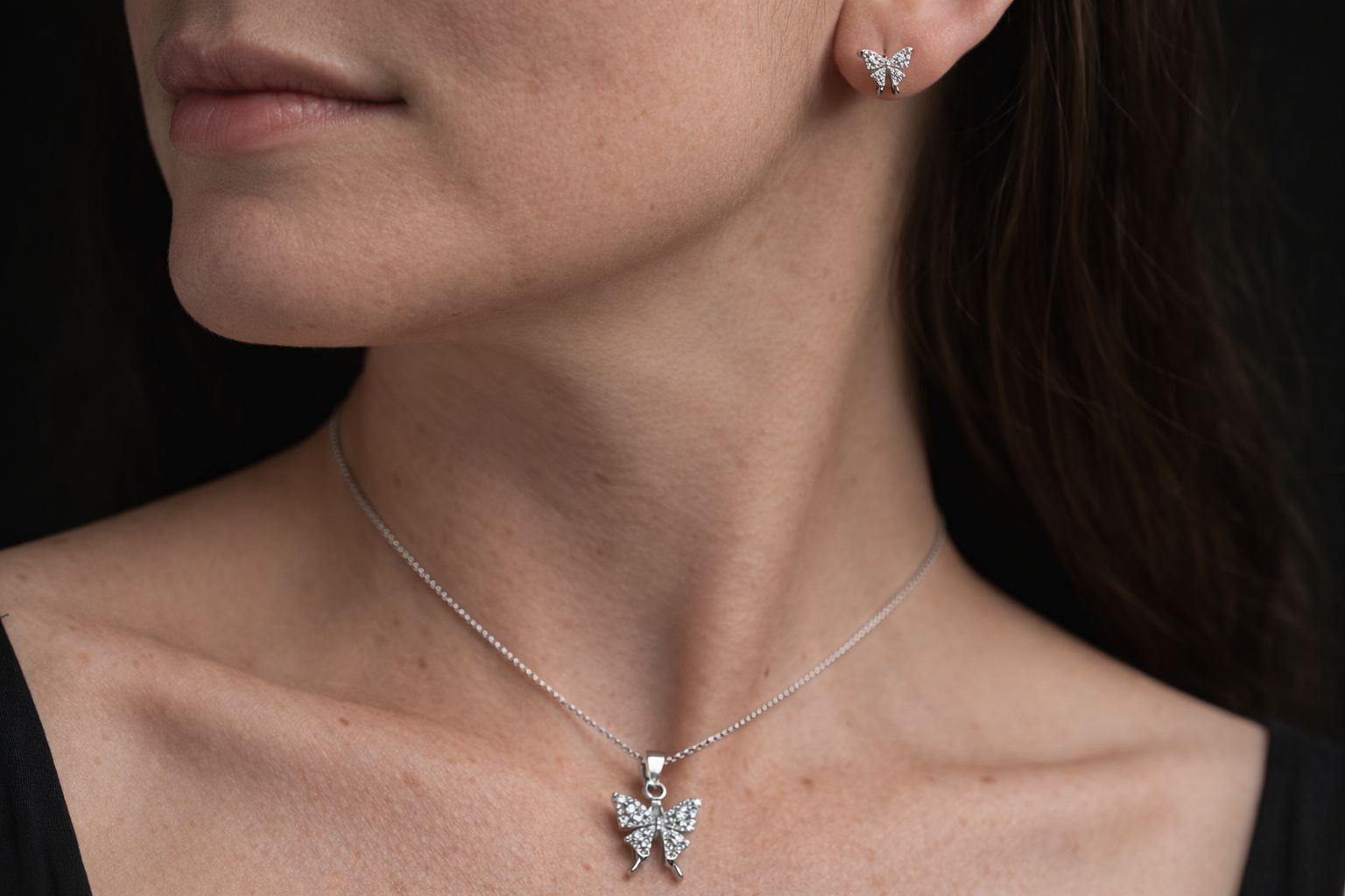 Crystal Bow Jewelry Set