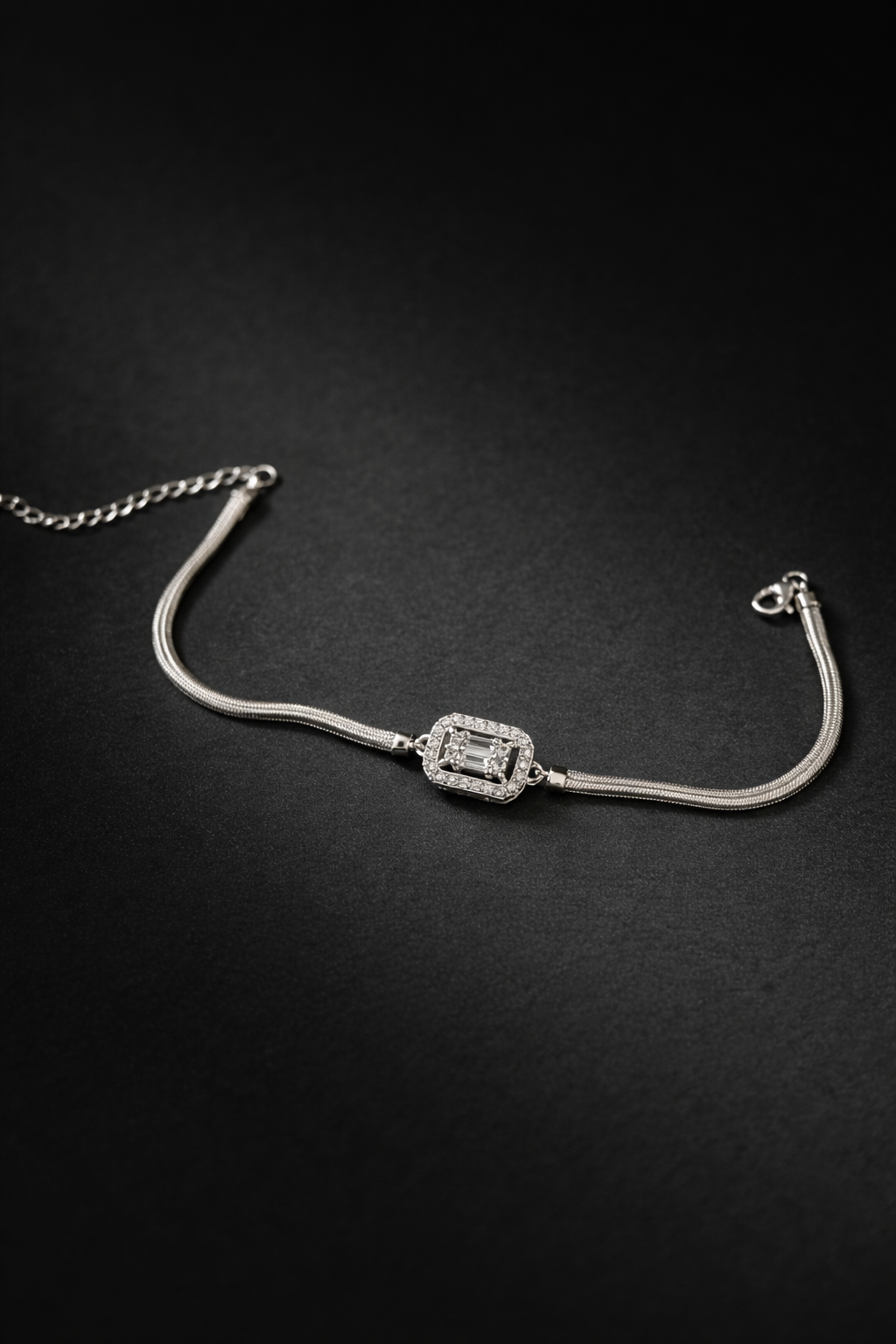 Rectangular Pavé Chain Bracelet